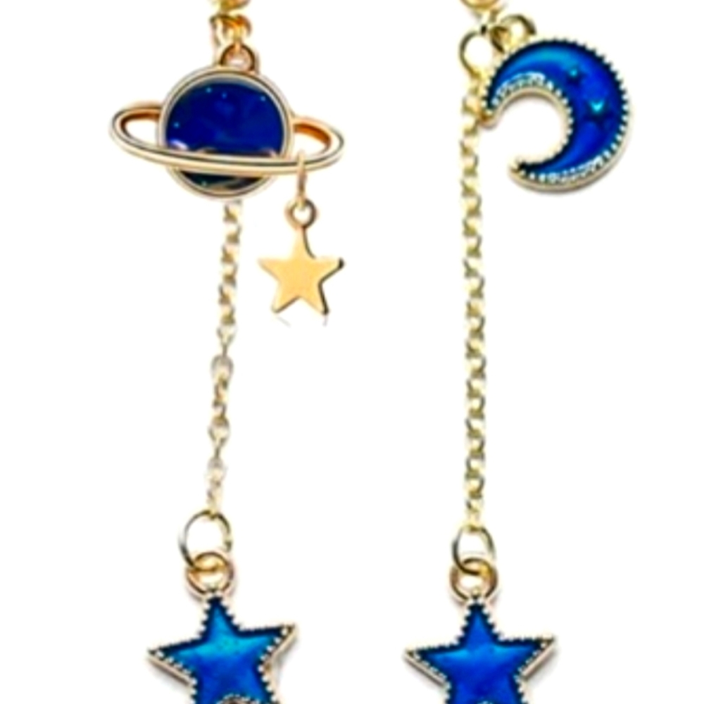 Earrings stars and planets